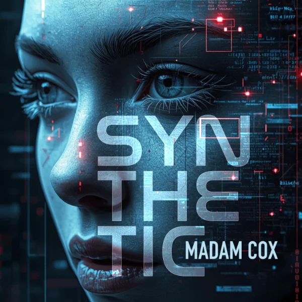 Cover art for Madam Cox single ‘Synthetic&rsquo; featuring abstract human and digital elements
